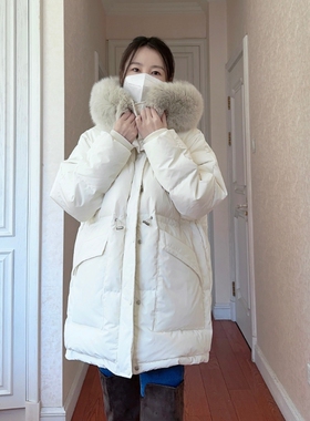 SOUL DETAIL素予可拆卸大毛领中长款羽绒服