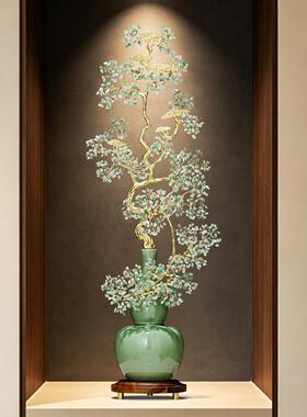 金枝玉松水晶石葫芦摆件大号客厅玄关壁龛装饰品档乔迁新居礼品