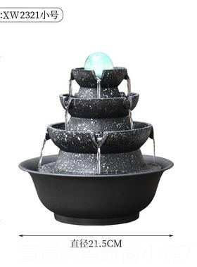 正品八方来财水流水生财摆件循环景招风财水轮办公茶室室桌面开业