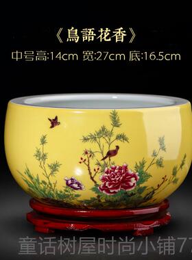 正品景德镇陶瓷中聚宝盆办摆件式家居电视柜博古架公室装饰工艺器