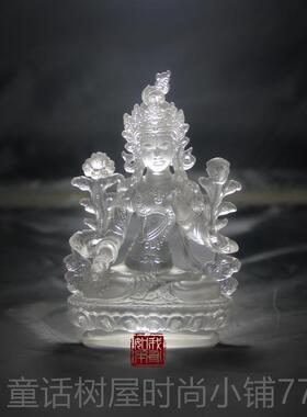 正品古法琉工璃艺白度母家居摆件贴品金密宗佛供像佛堂奉