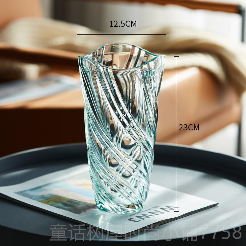 正品北欧is风约现代玻水璃轻奢花瓶水培富简贵竹百合养n插花客厅