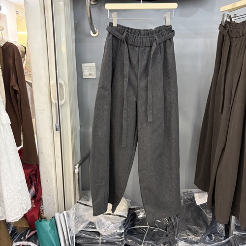 秋季高腰系带阔腿裤女显瘦垂感