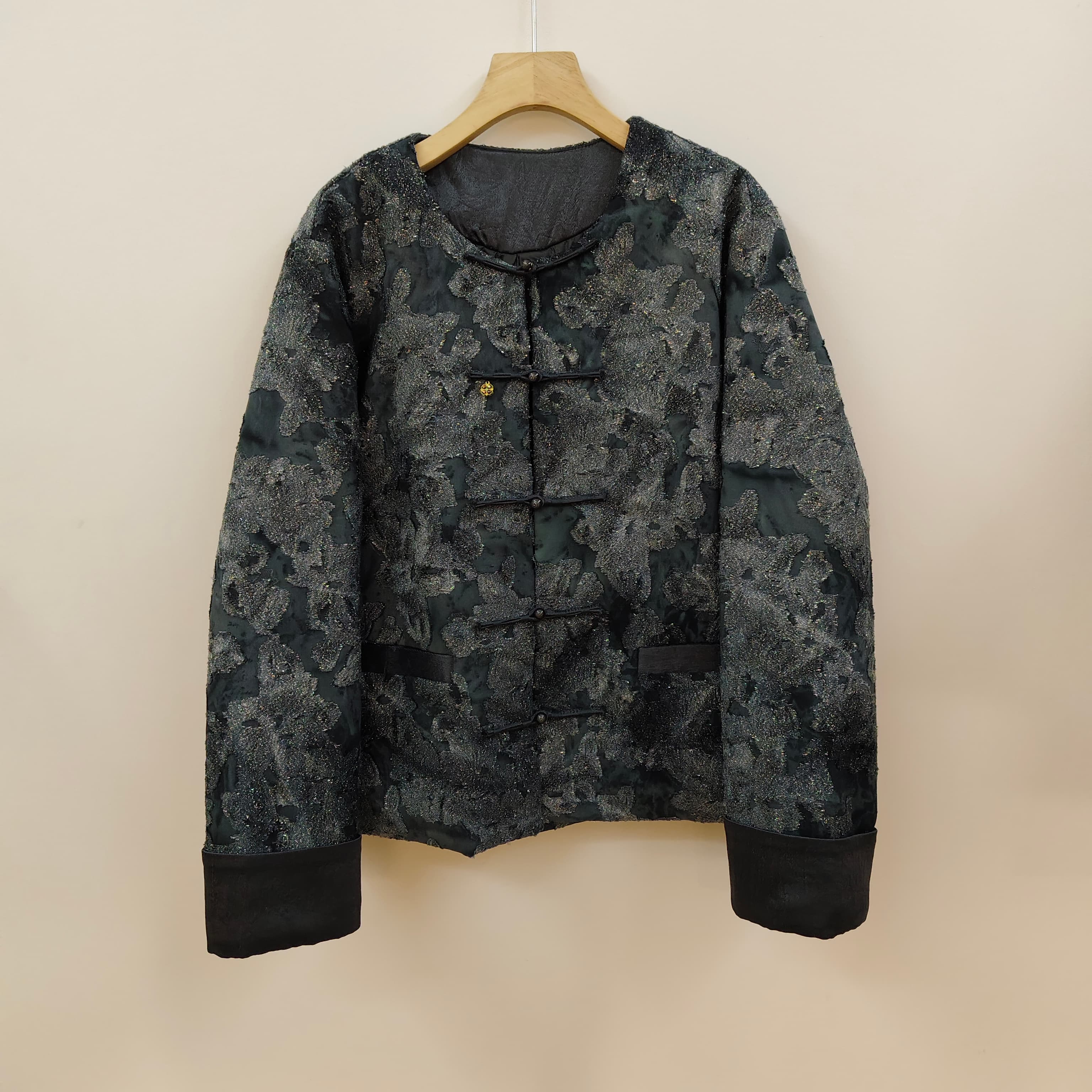 新中式气质提花白鸭绒羽绒服女