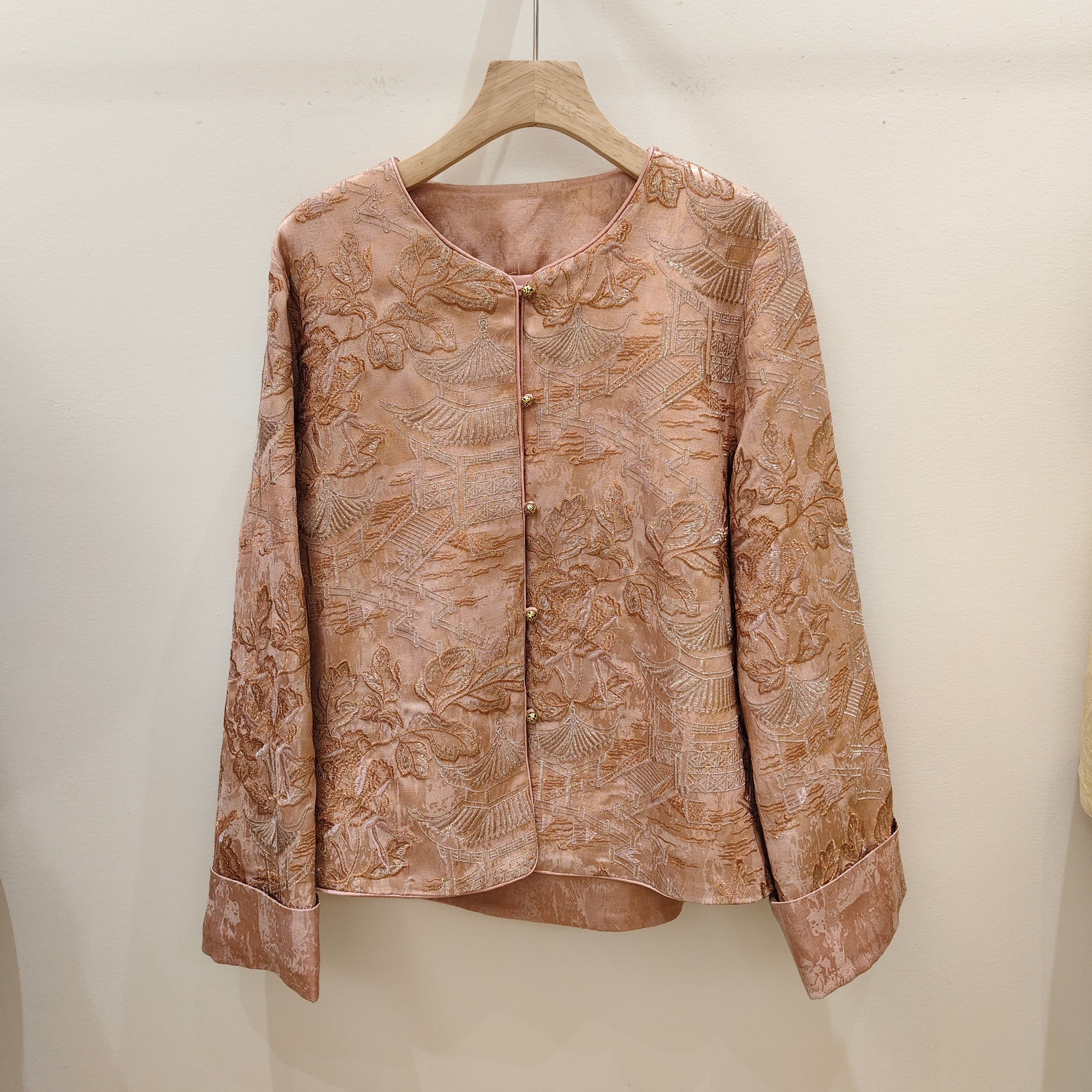 早春新品高级感重工刺绣国风人丝外套女复古圆领宽松长袖上衣2026,女装/女士精品,上衣,淘宝优惠券,粉丝福利购,淘宝优惠卷