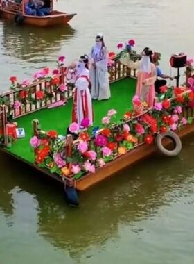 复古怀旧木船定制网红打卡表演灯光秀户外风景庆祝活动舞台船
