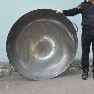 双耳钢板锅 大号60-100厘米熟铁炒锅饭店食堂饭店炒料大锅饭