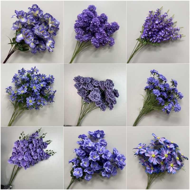 仿真花婚庆紫色花材婚礼布置装饰