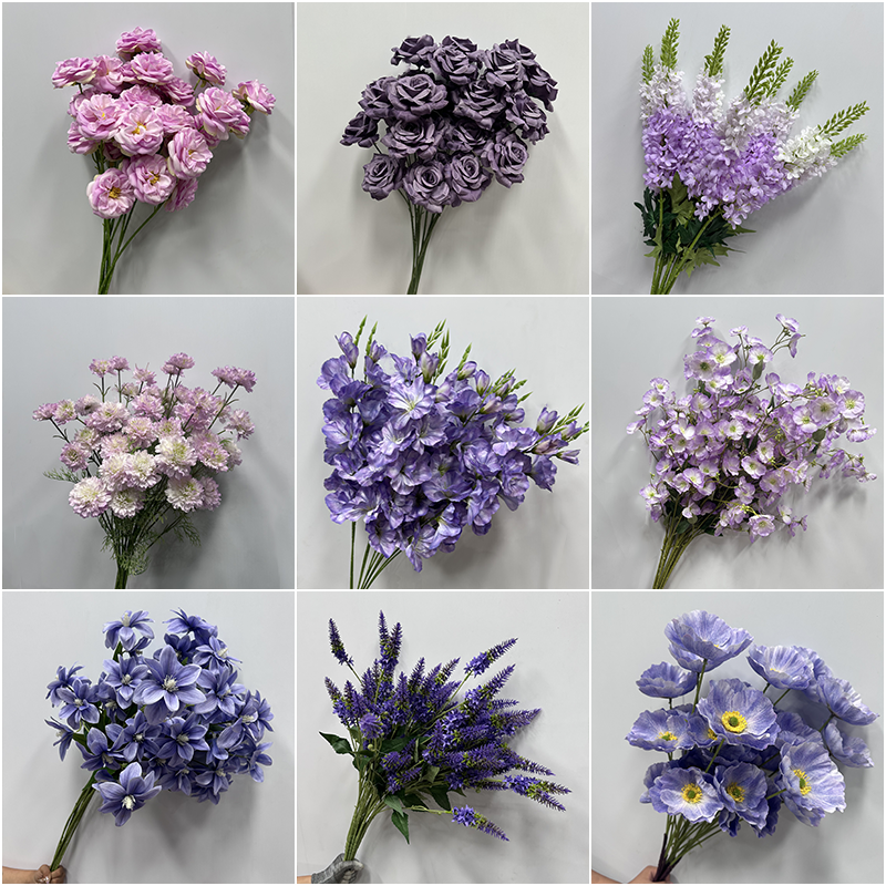 紫色仿真花高端婚礼路引花挂花