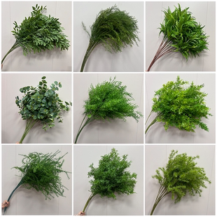 森系绿色仿真花订婚宴装 饰插花造景花艺 饰婚礼堂吊顶舞台背景装