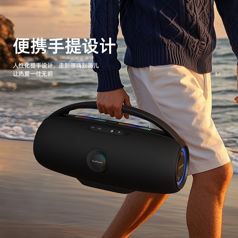 海琴 SEAPIANO蓝牙音响户外K歌麦箱克风便携式低音炮大功率露营音