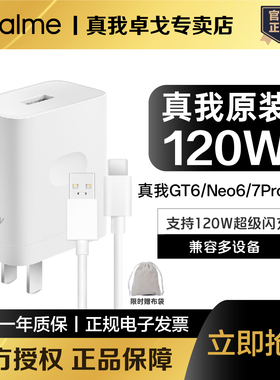 realme/真我SUPERVOOC 120W充电器套装真我GT6/GT7Pro/Neo6超级闪充120W兼容真我GT7/GT5Pro超级闪充100W