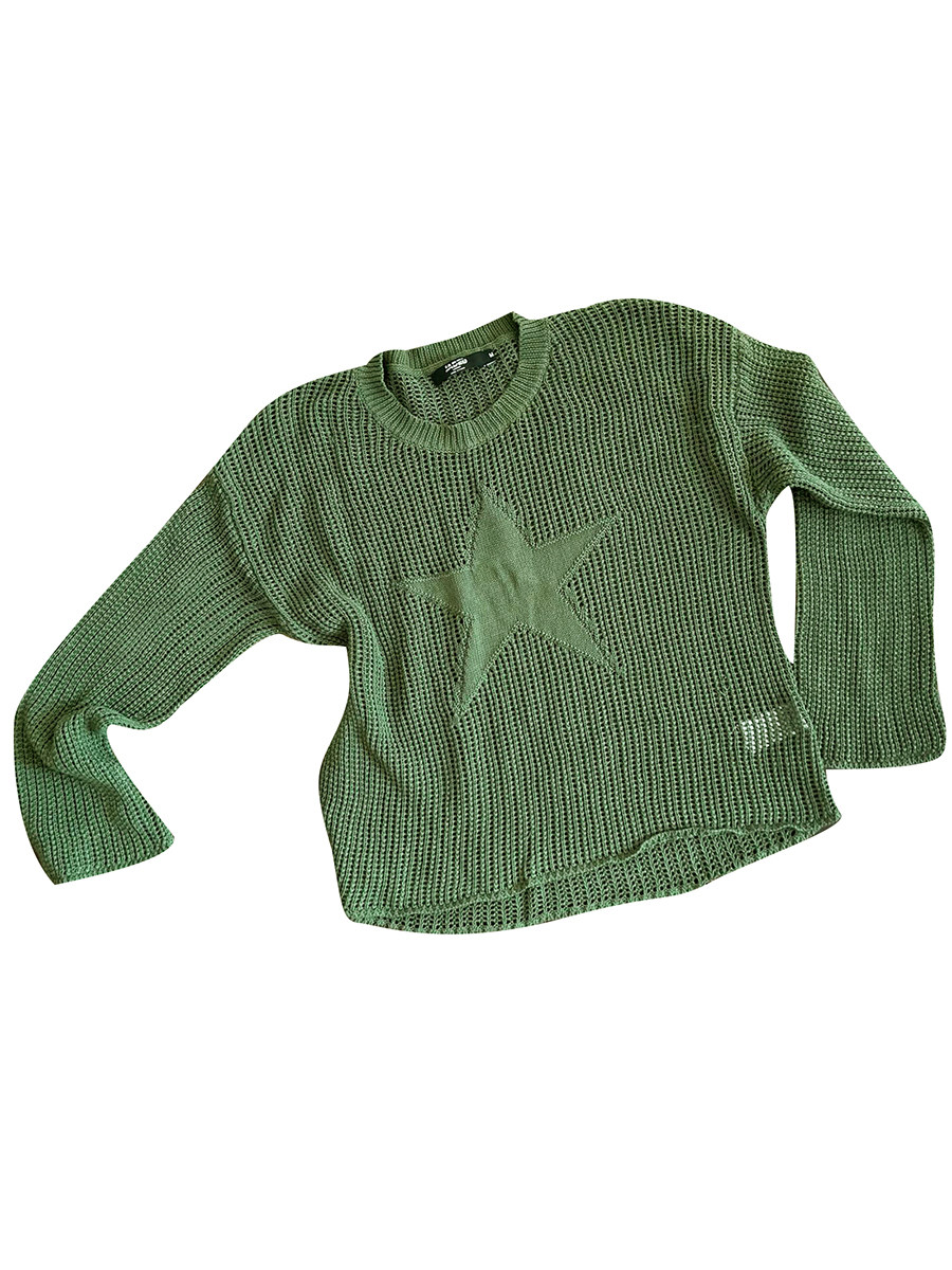 mens lovers pentagram hollow knitwear  情侣五角星镂空针织衫