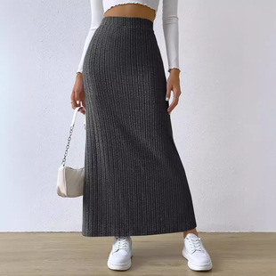 side color slit skirt women 女士纯色侧边开叉半身裙 for Solid