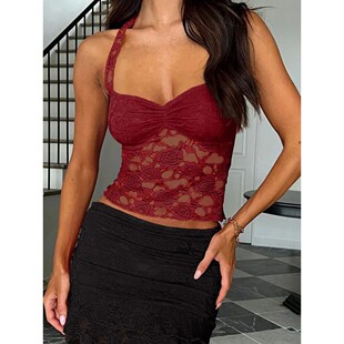 top crop tank short women 蕾丝露脐吊带背心短款 for 女Lace