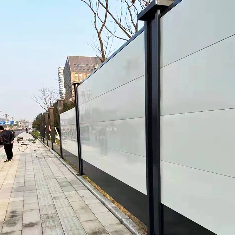 围挡西安市政工程道路临时施工定制绿色小草印花挡板工地铁皮围挡