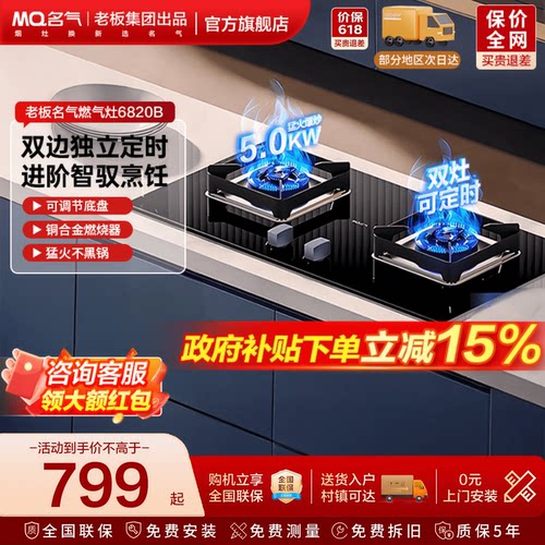 名气双边定时燃气灶省气大火力