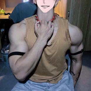 男生项圈体育生1S肌肉猛攻0M颈环颈带网红choker尖铆钉项圈项链锁