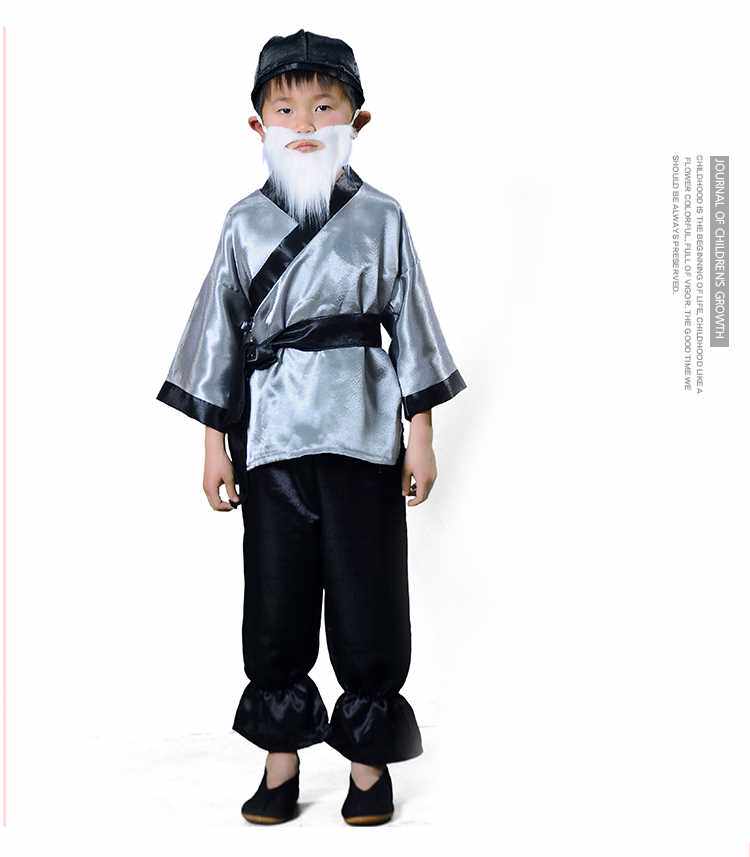 高档儿童老爷爷老奶奶演出服男女童老头老太太表演服媒婆地主表演