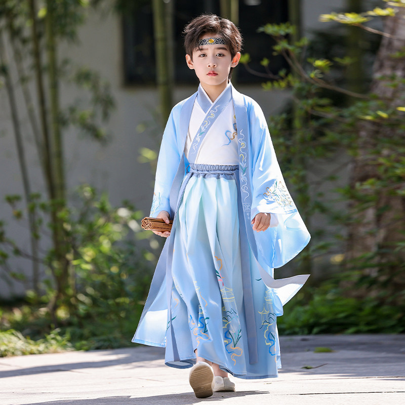 儿童汉服国学服唐装少爷装公子服春装2026新款古装小学生帅气