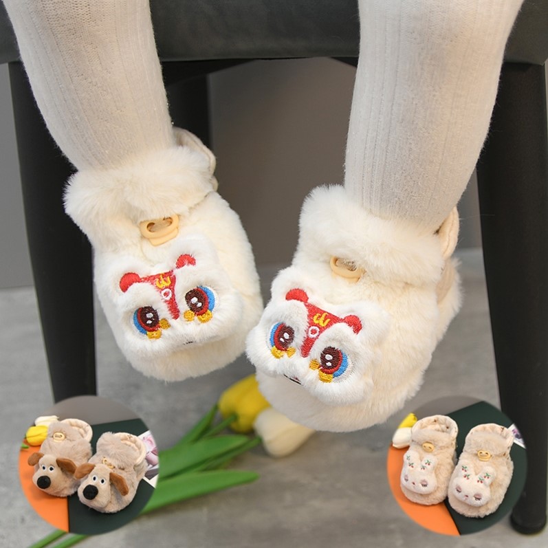 保暖婴儿鞋子袜套一体虎头
