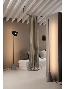 意大利Karman Cupido LED Floor lamp 隐形画黑色落地灯-二灯罩版