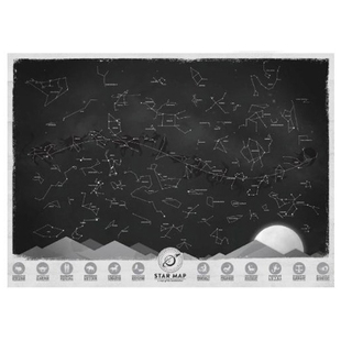 英國Luckies Star Map 瑩光十二星座星像海報壁飾現貨