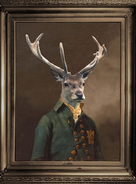 英国Mineheart 'Brother Stanwick' Canvas 驯鹿大哥装饰画