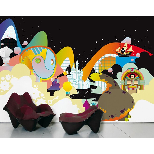 法国Moustache Wrinkle in time 可爱彩色奇幻墙纸壁纸进口