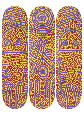 比利时The Skateroom装饰滑板Keith HARING无题1984Untitled