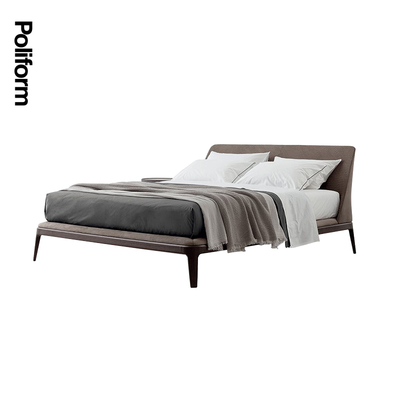 意大利进口正版 Poliform 意式现代大平层主卧布艺 Kelly 双人床