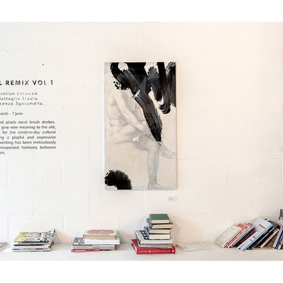 英国Mineheart The Sitting Man 坐着的男人 综合材料绘画