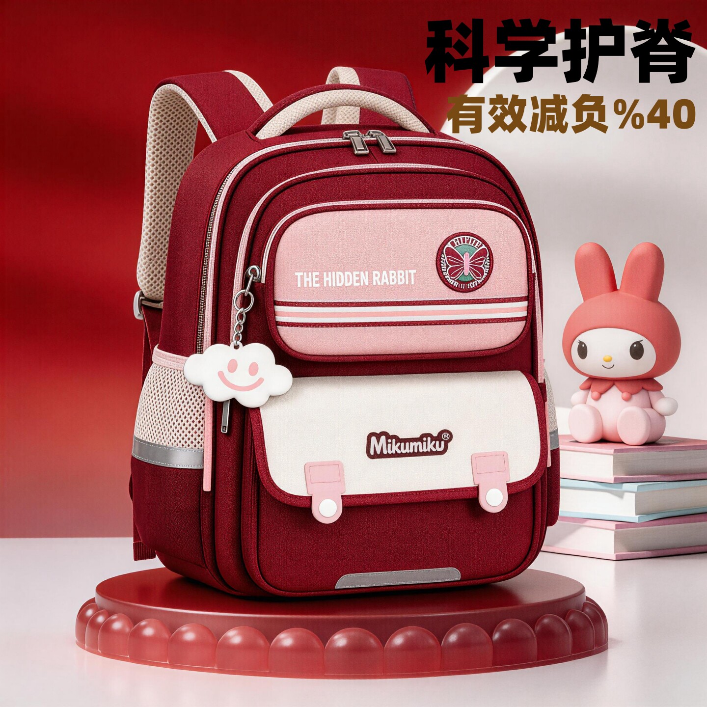 日本进口减负护脊小学生书包男女书包
