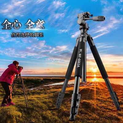 伟峰WF6663A铝合金专业三脚架单反数码相机架长焦镜头旅游脚架