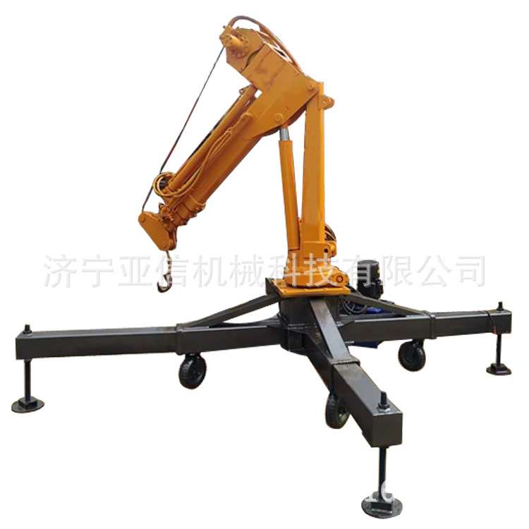 移动手推式小吊机 可拆卸的2吨折臂吊 微型小吊机