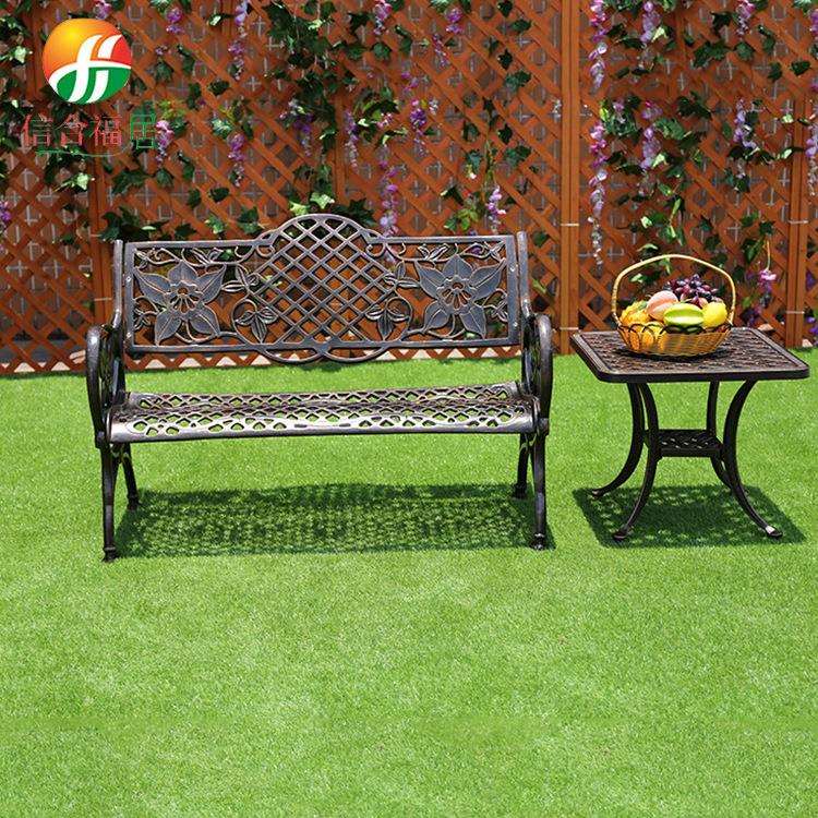 复古铸铝工艺公园座椅户外带靠背小区庭院休闲椅