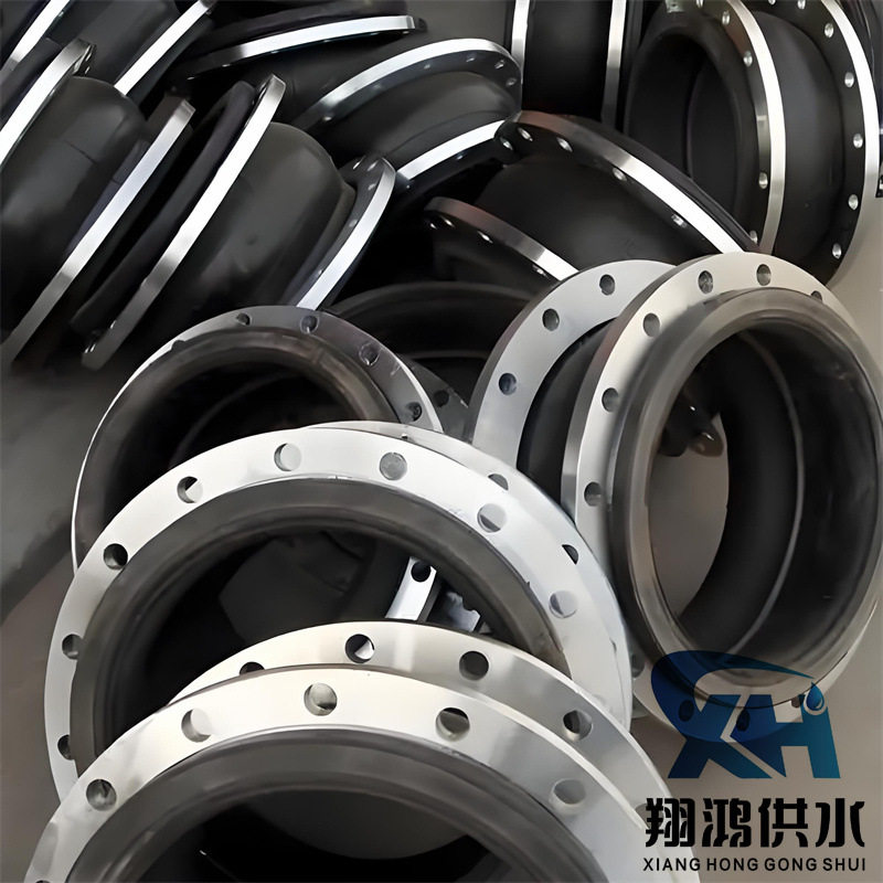 可曲挠单球橡胶接头DN125脱硫管道减震避震喉5寸软连接法兰膨胀节