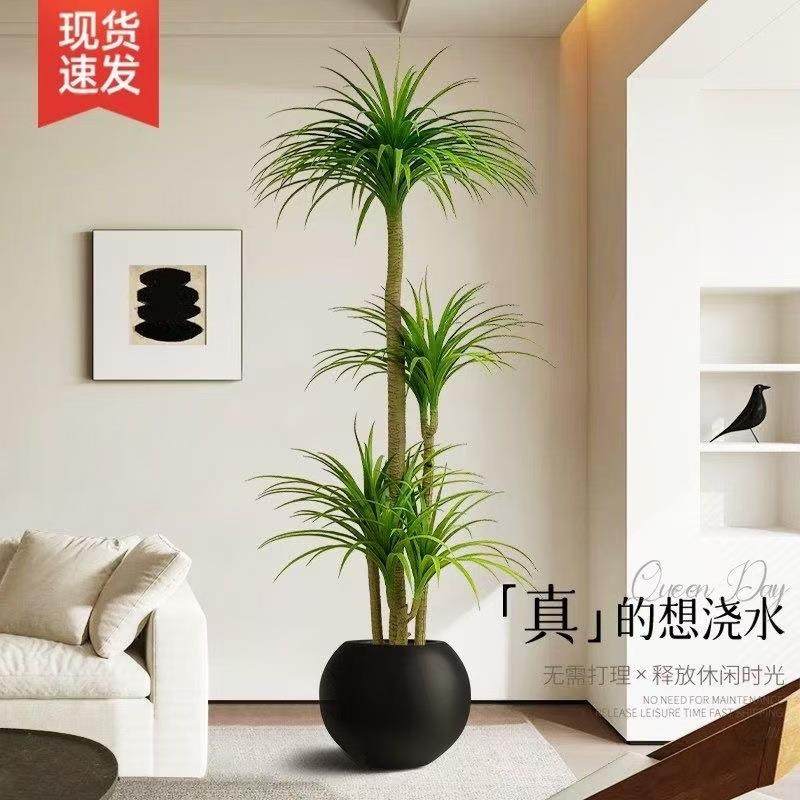 仿真绿植多头龙血树客厅室内大型轻奢仿生植物盆栽沙发落地摆件