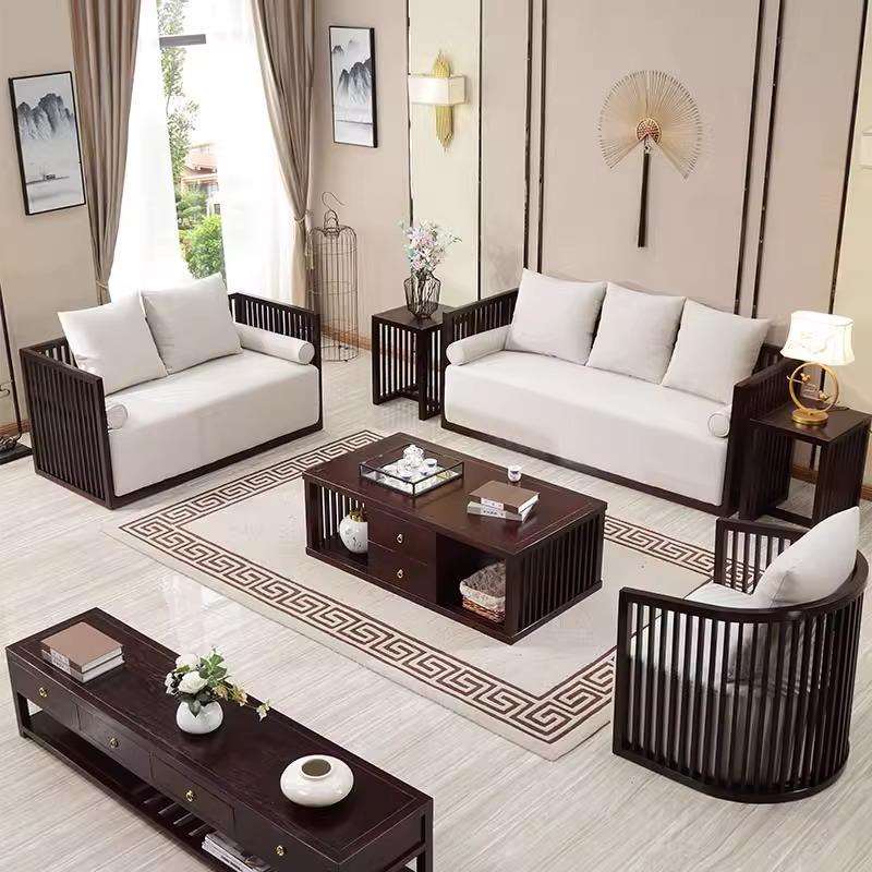 新中式纯实木沙发组合白蜡木现代简约轻奢小户型家用客厅全套家具