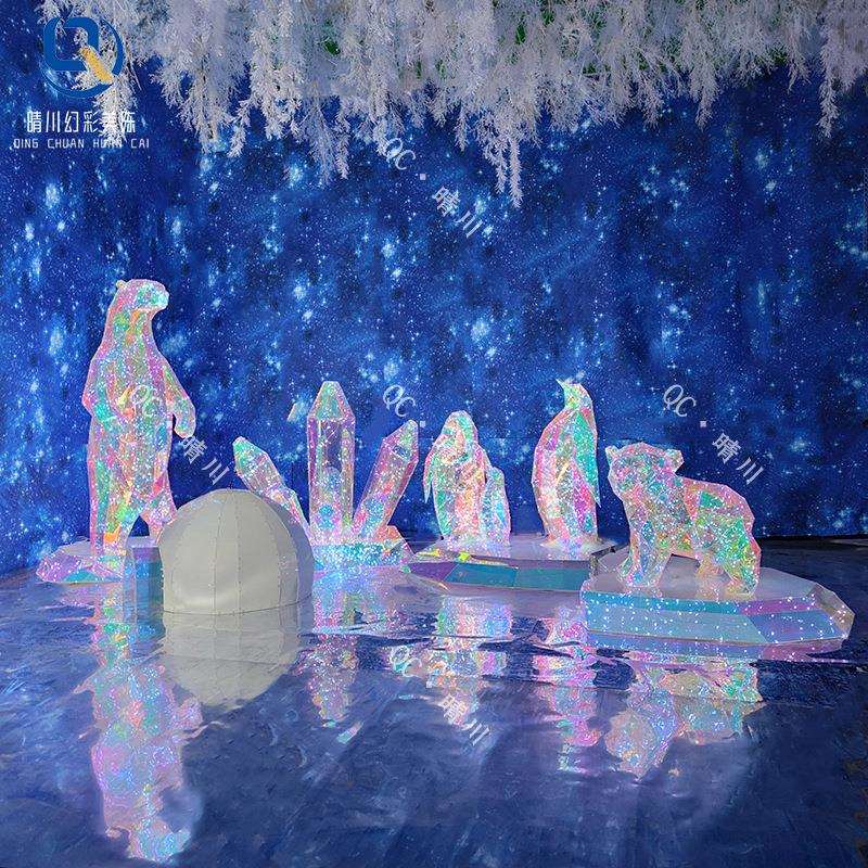 幻彩北极熊企鹅道具冰雪主题动物游乐园商场景区DP点美陈氛围布置