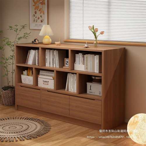 书架落地置物架收纳储物柜子简易家用客厅卧室靠墙儿童格子柜矮柜