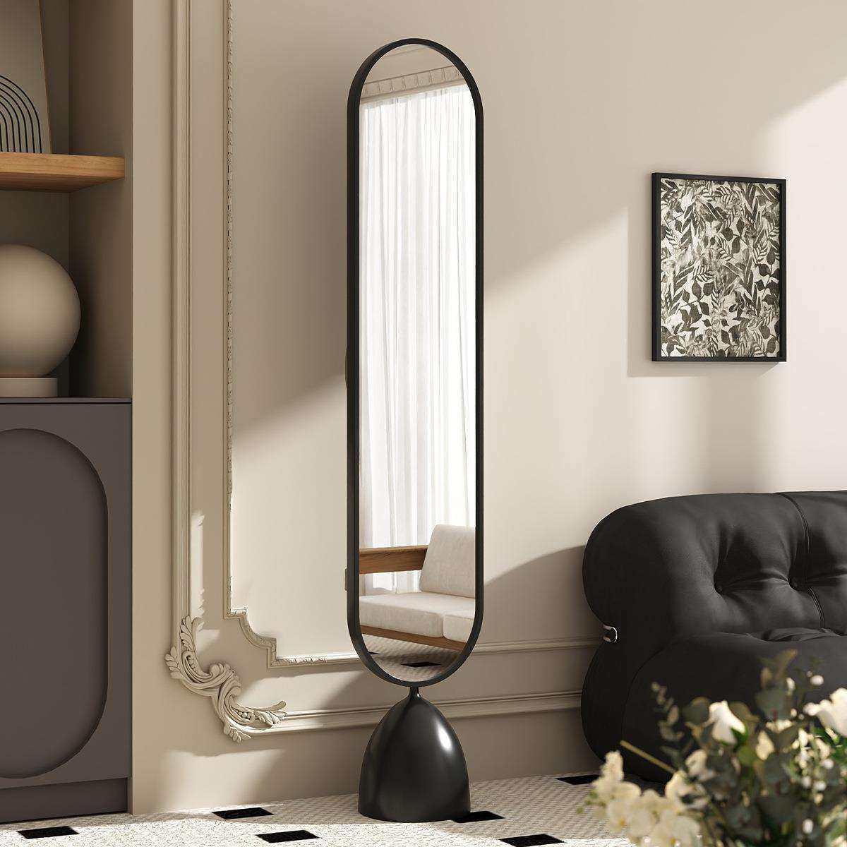 可旋转全身镜落地镜家用女生卧室试衣镜衣帽架一体穿衣镜玄关镜Q&