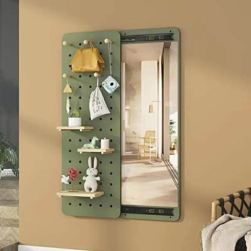 隐形穿衣镜全身镜贴墙女生卧室遮挡玄关试衣镜推拉门学生洞板