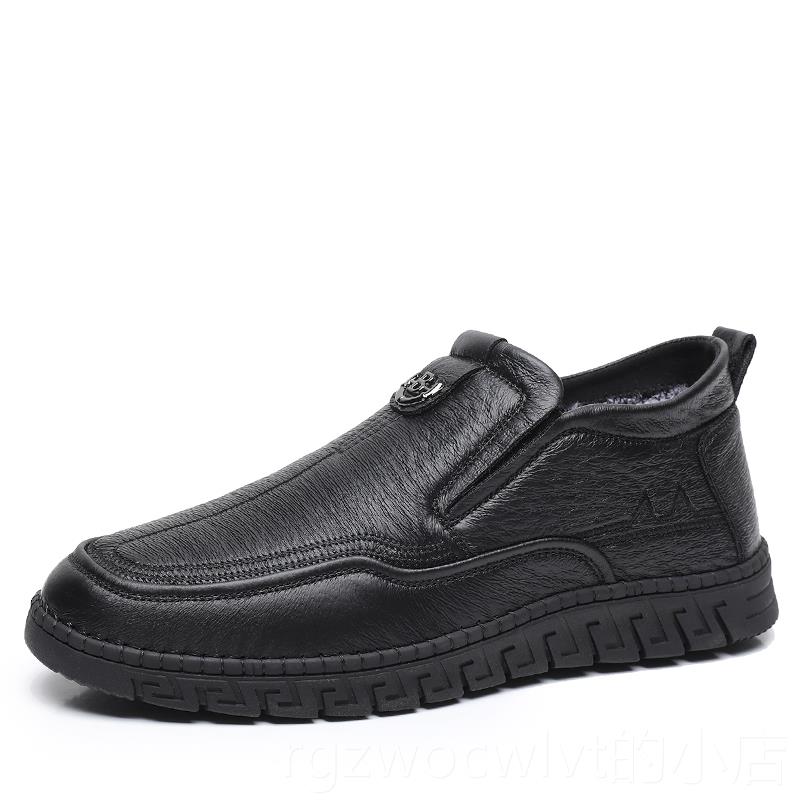 新款冬二棉老北京布鞋鞋男鞋加绒保暖季爸爸鞋软防滑底老人男士休