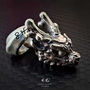 S925银饰吊坠 龙首吊坠 暗黑复古 暗黑纪元 亥巳原创