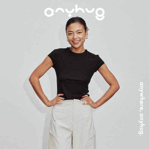 AnyHug 莱赛尔修身正肩短袖T恤女夏季健身运动显瘦打底短款上衣服
