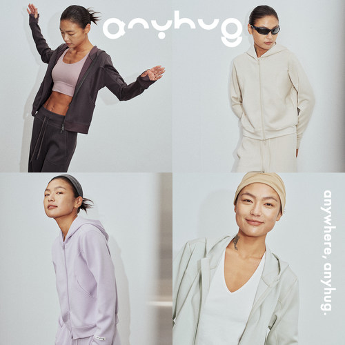 AnyHug 裸感休闲外套女春夏新款百搭外搭通勤运动连帽拉链上衣