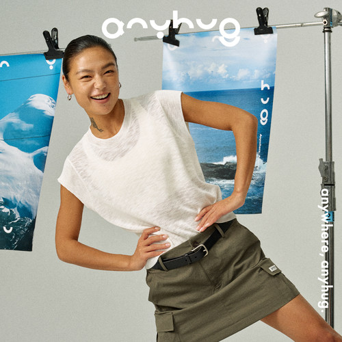 AnyHug 白色透气短袖T恤女夏季宽松圆领针织背心百搭短款显瘦上衣