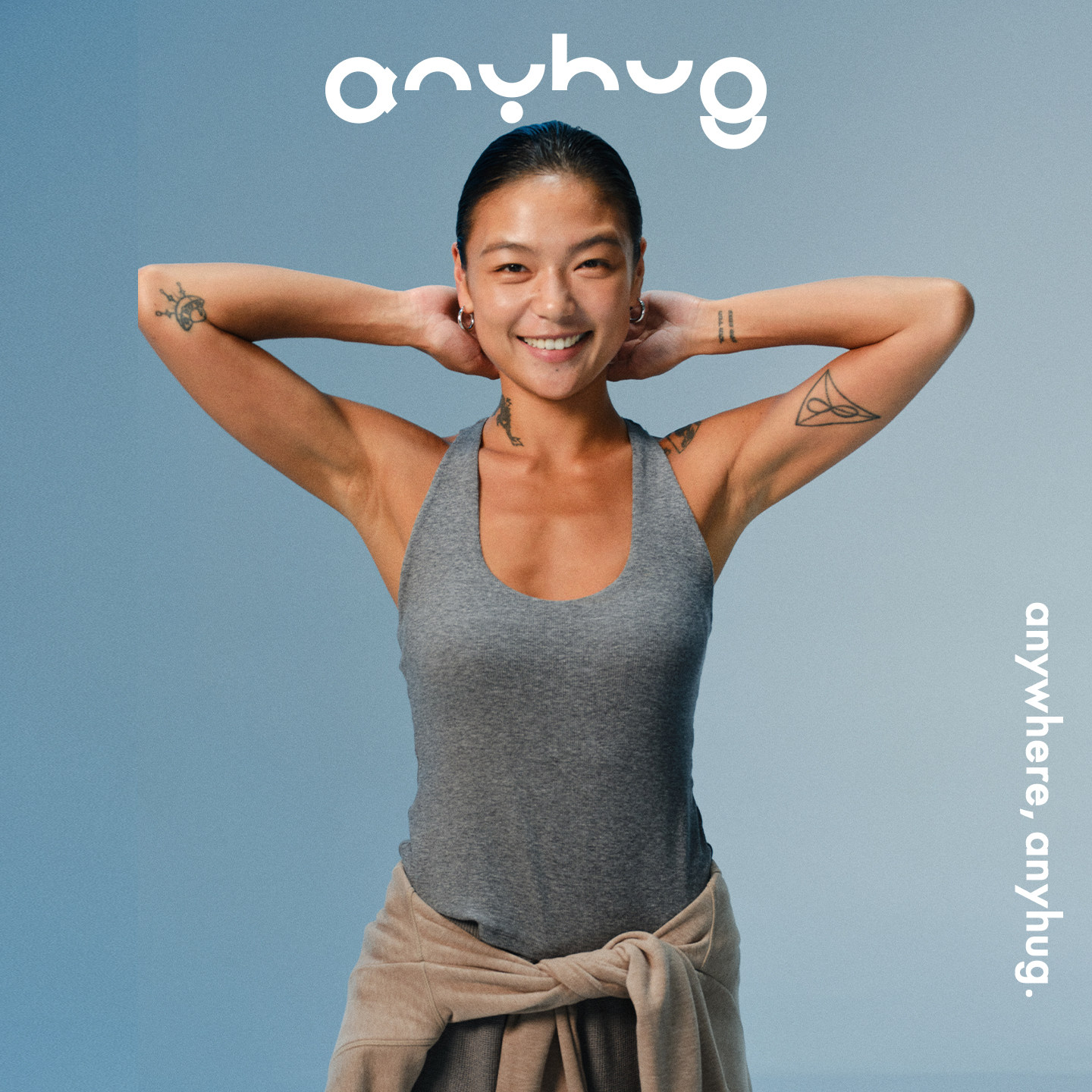AnyHug 莱赛尔工字吊带背心女U领内搭打底衫瑜伽运动健身无袖上衣