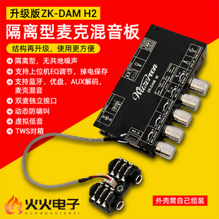 卡拉OK混响板隔离型低噪声前级效果器U盘解码 H2升级版 TWS DAM